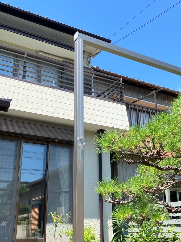 半田市 O様邸 タープ取付用鳥居新設工事🌳 画像