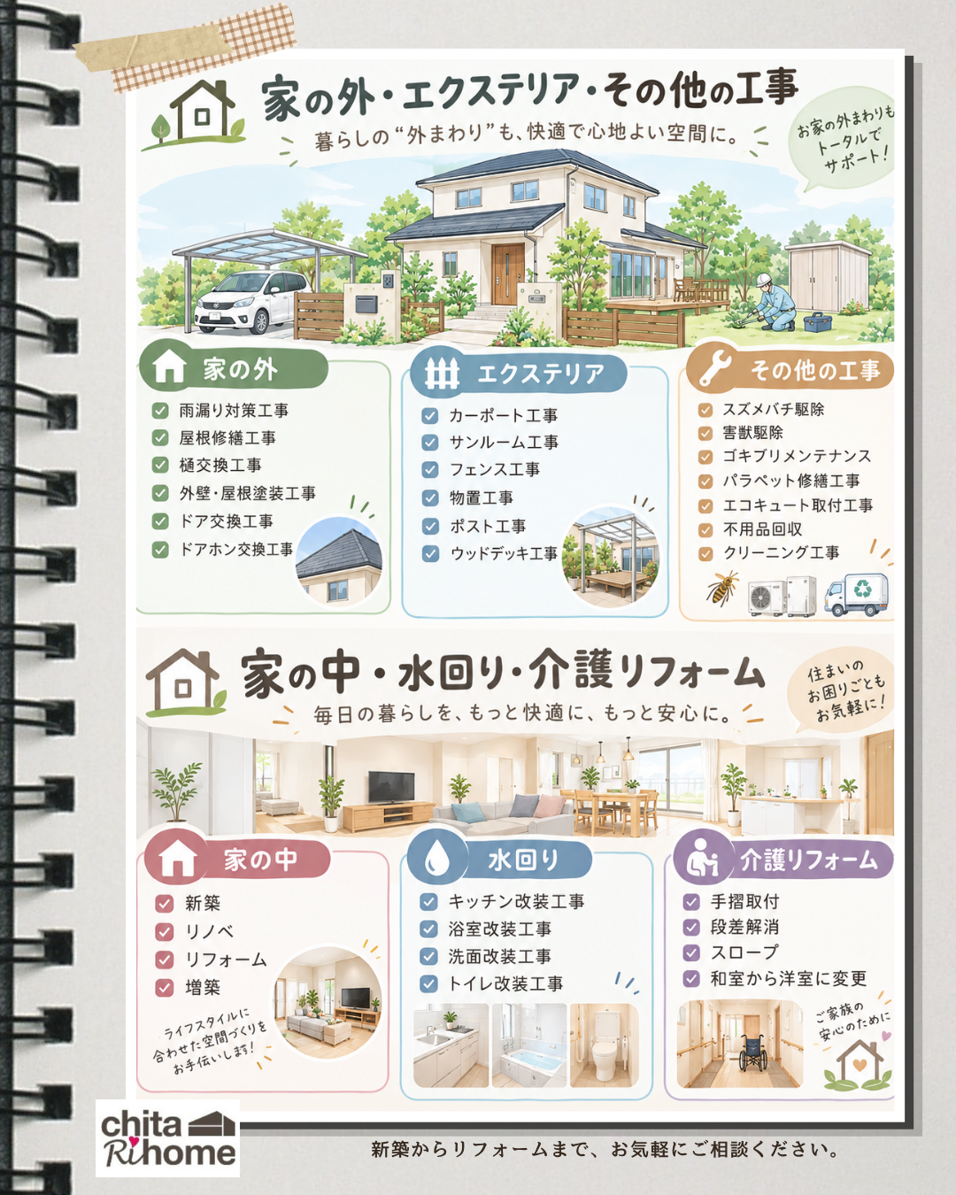 知多リホーム🏠リフォームメニューまとめ💡 画像